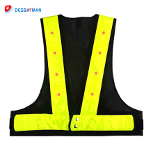 2017 Professional flashing led adjustable bicycle safety reflective vest running belts